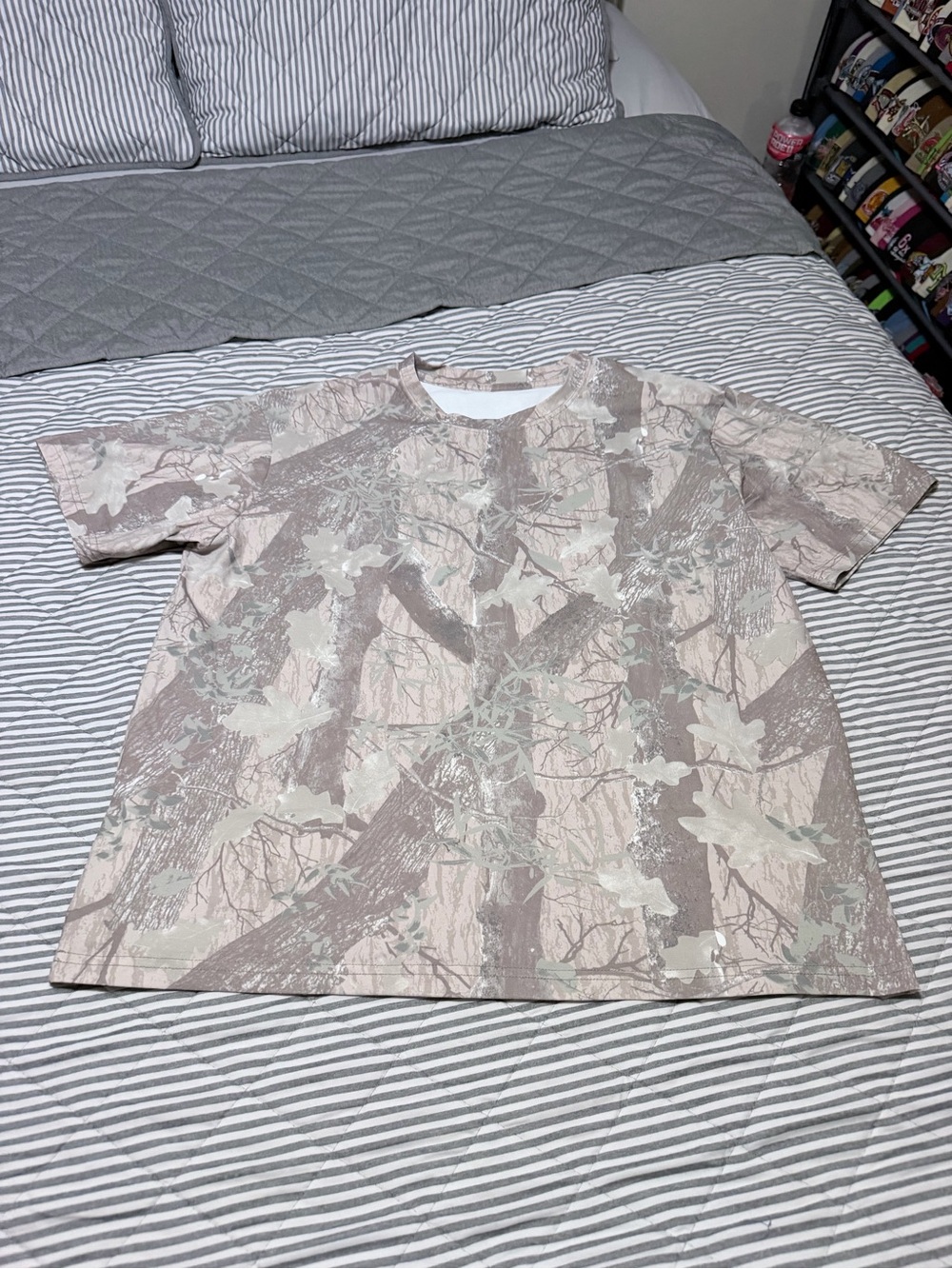 Amazon Women's Short Sleeve Tee in Beige and Light Brown Camo
